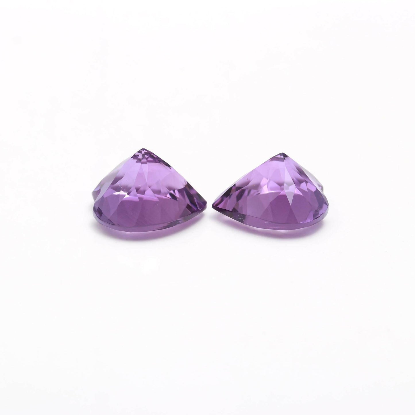 Amethyst - 14.8ct - (13mm x 14mm) x 2 - Heart Shape