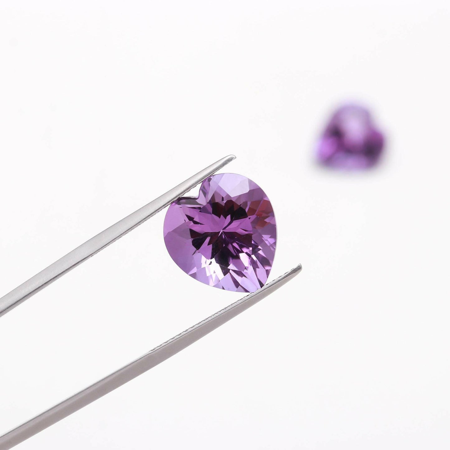 Amethyst - 14.8ct - (13mm x 14mm) x 2 - Heart Shape