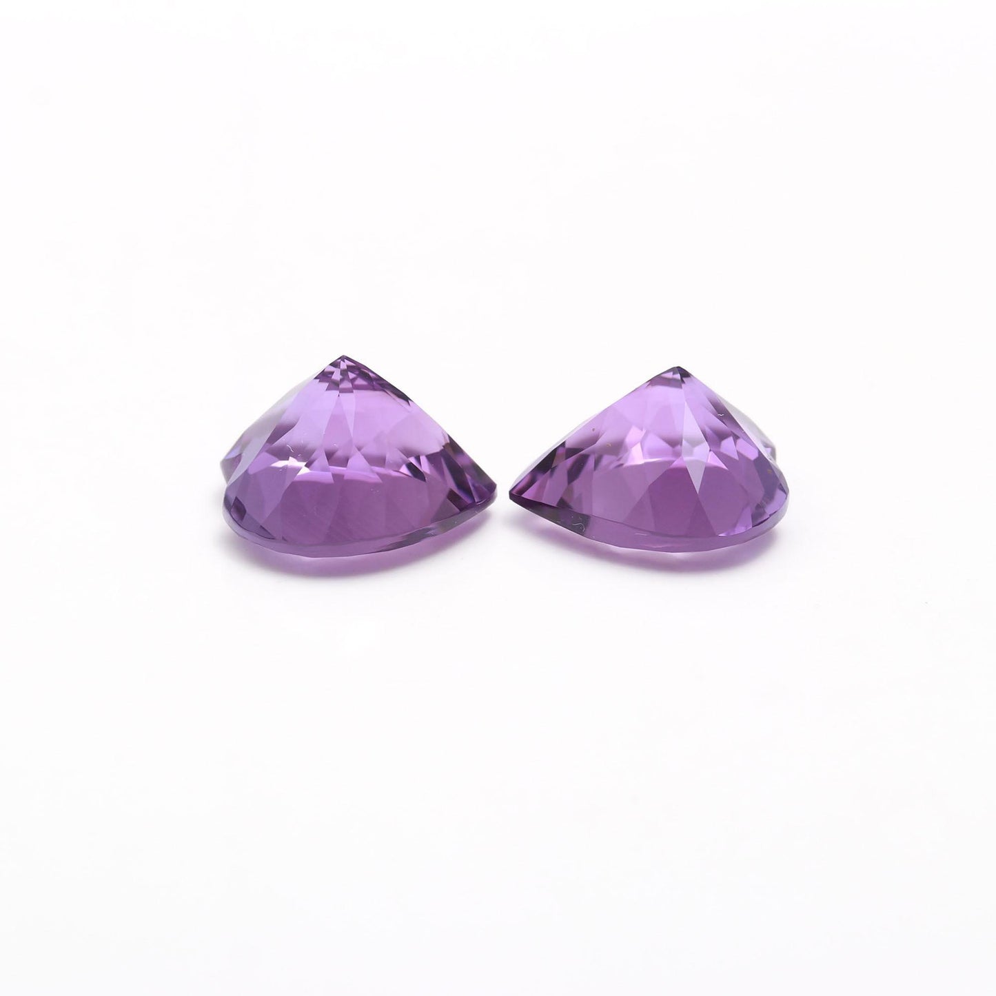 Amethyst - 14.8ct - (13mm x 14mm) x 2 - Heart Shape