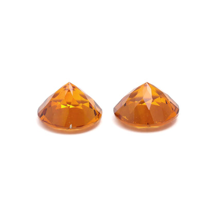 Citrine - 3.8ct - (9mm) x 2 - Round Shape